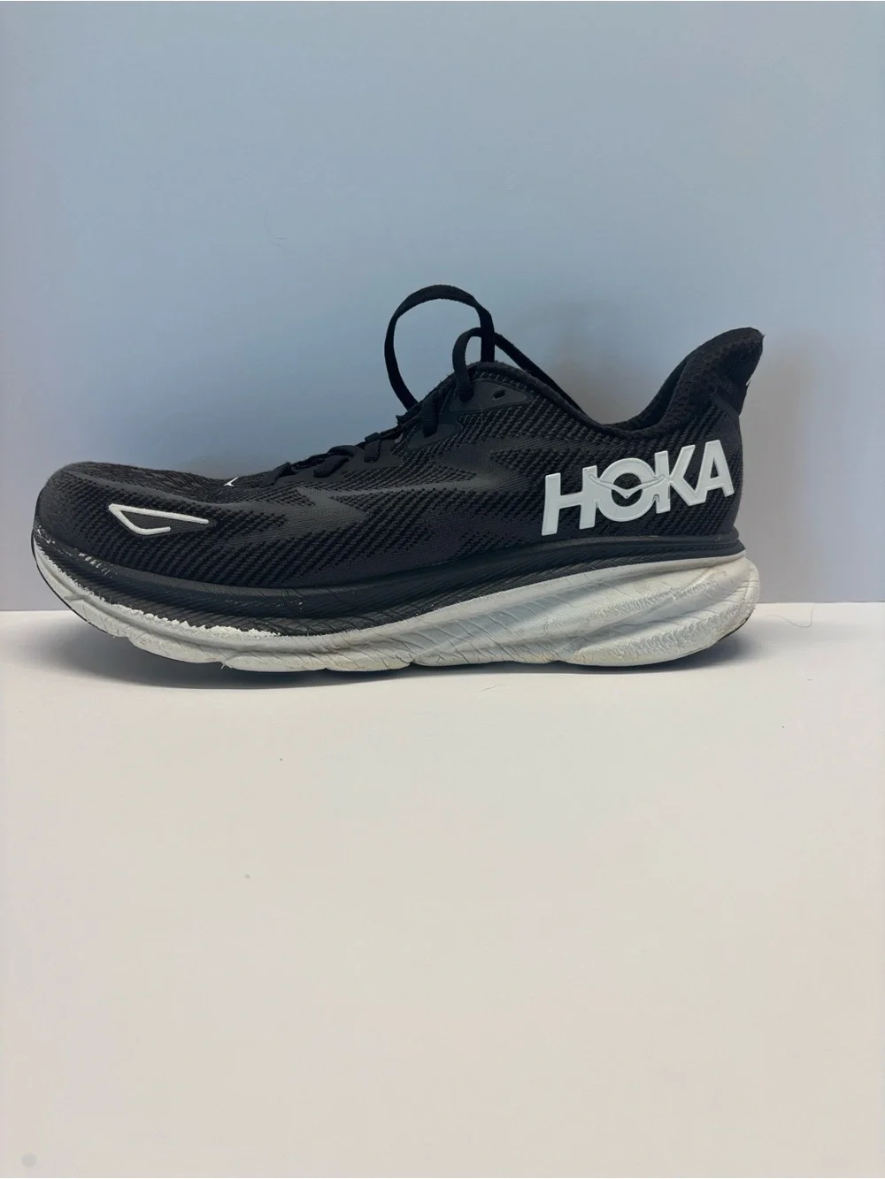 Hoka Men's Black and White Performance Running Shoe size 11